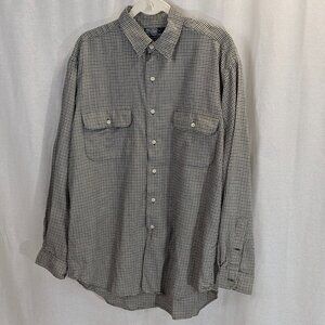 Polo by Ralph Lauren Size *Large (Extra Large) Checkered Gray/Black Button Down